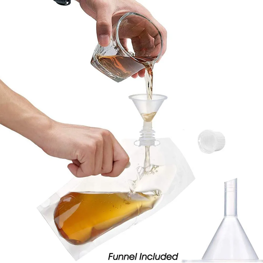 Фото Набор дорожных фляг для алкоголя Cruise Liquor Flask Kit: скрытые и многоразовые пластиковые фляги для рома, алкоголя и соков, дорожные пакеты для напитков. №5