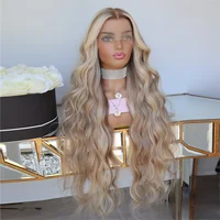 Caramel Blonde Full Lace Wig Ash Brown Highlights Colored Lace Frontal Wigs Loose Body Wave Real Human Hair Cheap Price Buy Wig
