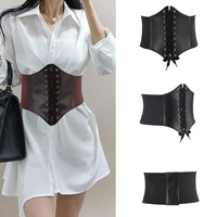 5color women belt without buckle pu leather waistband for shirt dress strap waist belt court style body sculpting band girdle