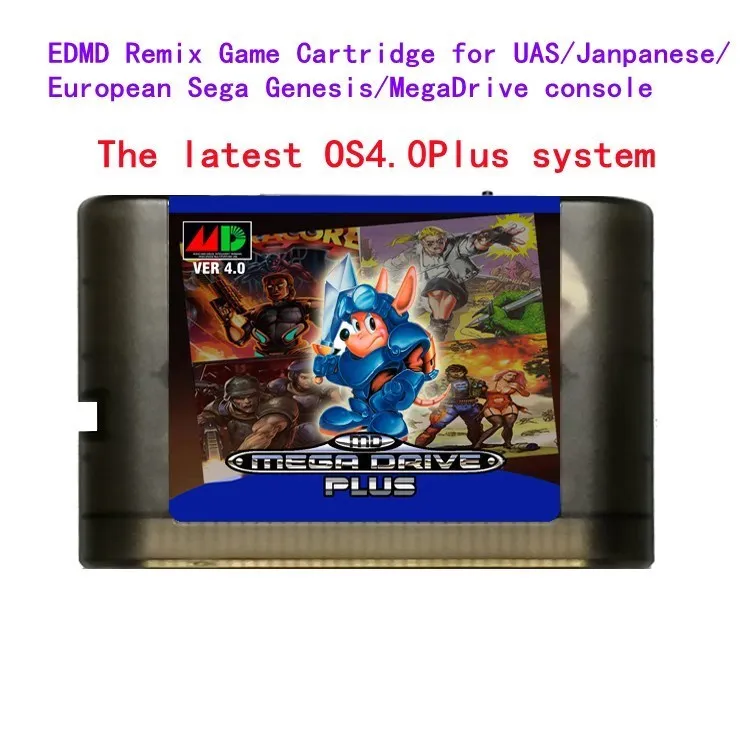 MEGA EVERDRIVE OS4.0 Remix Game Cartridge for USA/ Japanese /European GENESIS MegaDrive Console