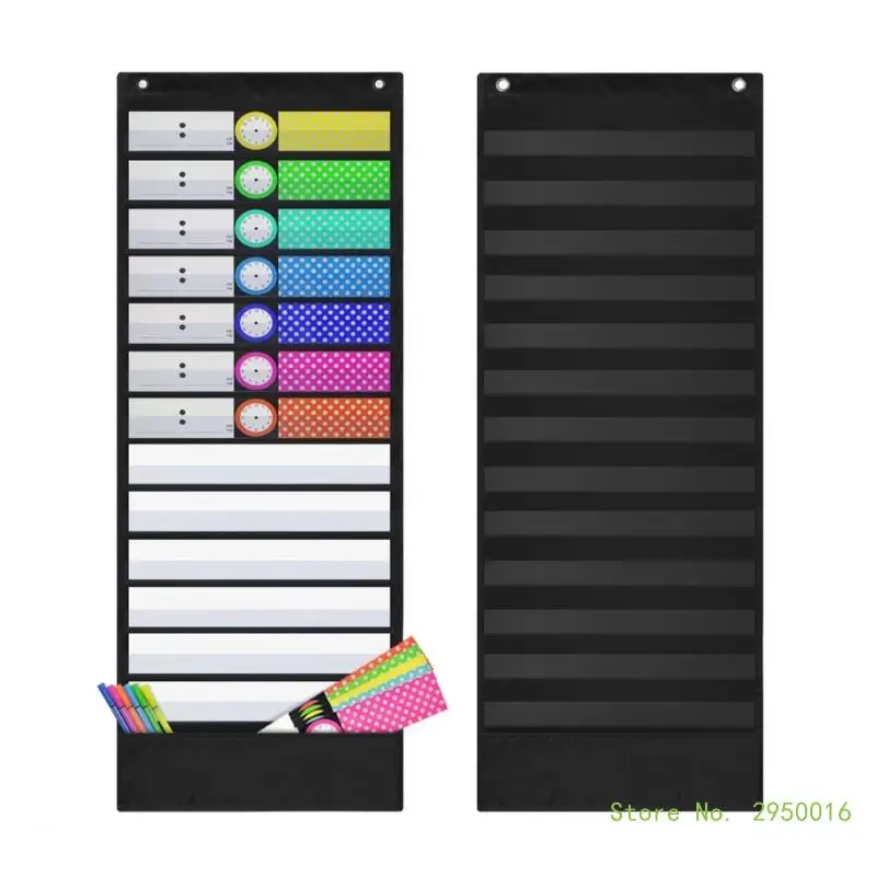 

Schedule and Word Study Pocket Chart with Reversible Cards Use to Plan Classroom's Day or Display Study