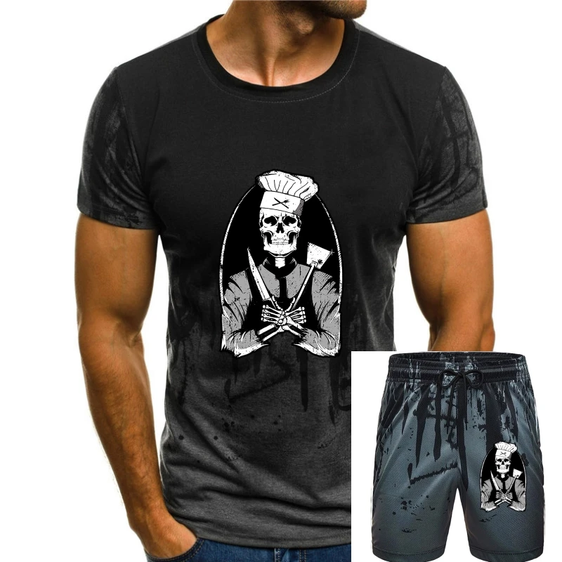 

2020 Fashion T-Shirt Skull Cook Skull Cook Chef Chef Cooking Black S M L XL XXL Tee shirt