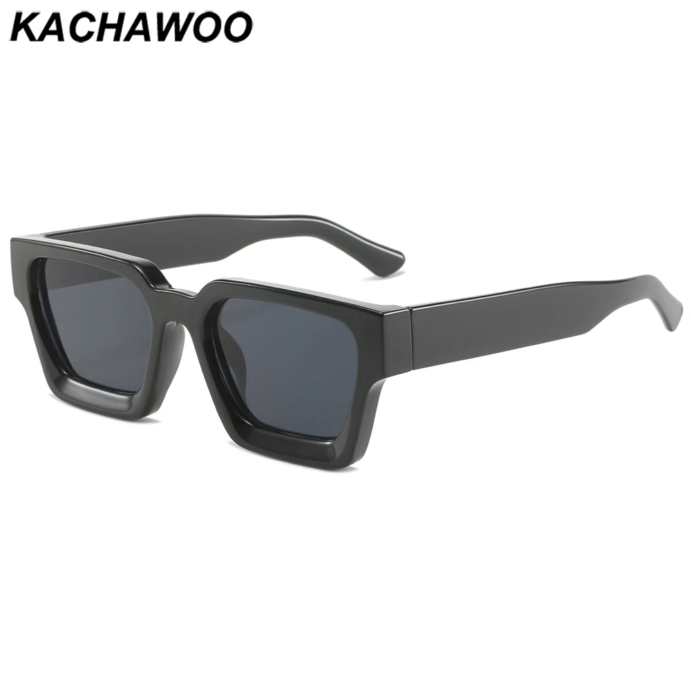 

Kachawoo square vintage sunglasses men European style fashion sun glasses for women big frame trendy decoration black brown blue