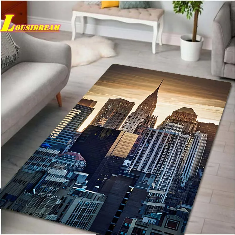 

City Scenery Carpet Home Decor Carpet Anti-Slip Carpet Living Room Bedroom Kitchen Bathroom Balcony Door Mat Floor Mat