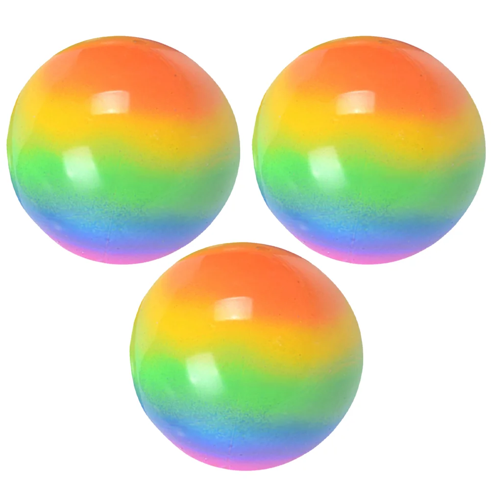 

3 Pcs Bouncing Ball Toy Squishy Fidget Squeeze Plaything Tpr Decompression Pressure Relieving Toys Colorful Sensory Balls
