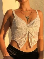 sunny y j y2k lace mesh tank top sexy mini vest women butterfly backless retro camis streetwear harajuku summer holiday cute tee