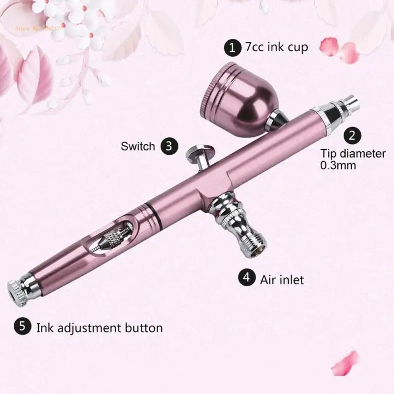 

Airbrush Art Painting Nail Airbrush Auto-stop Dual-action Guns Compressor Cake For Dropshipping Model 0.3mm Paint Function