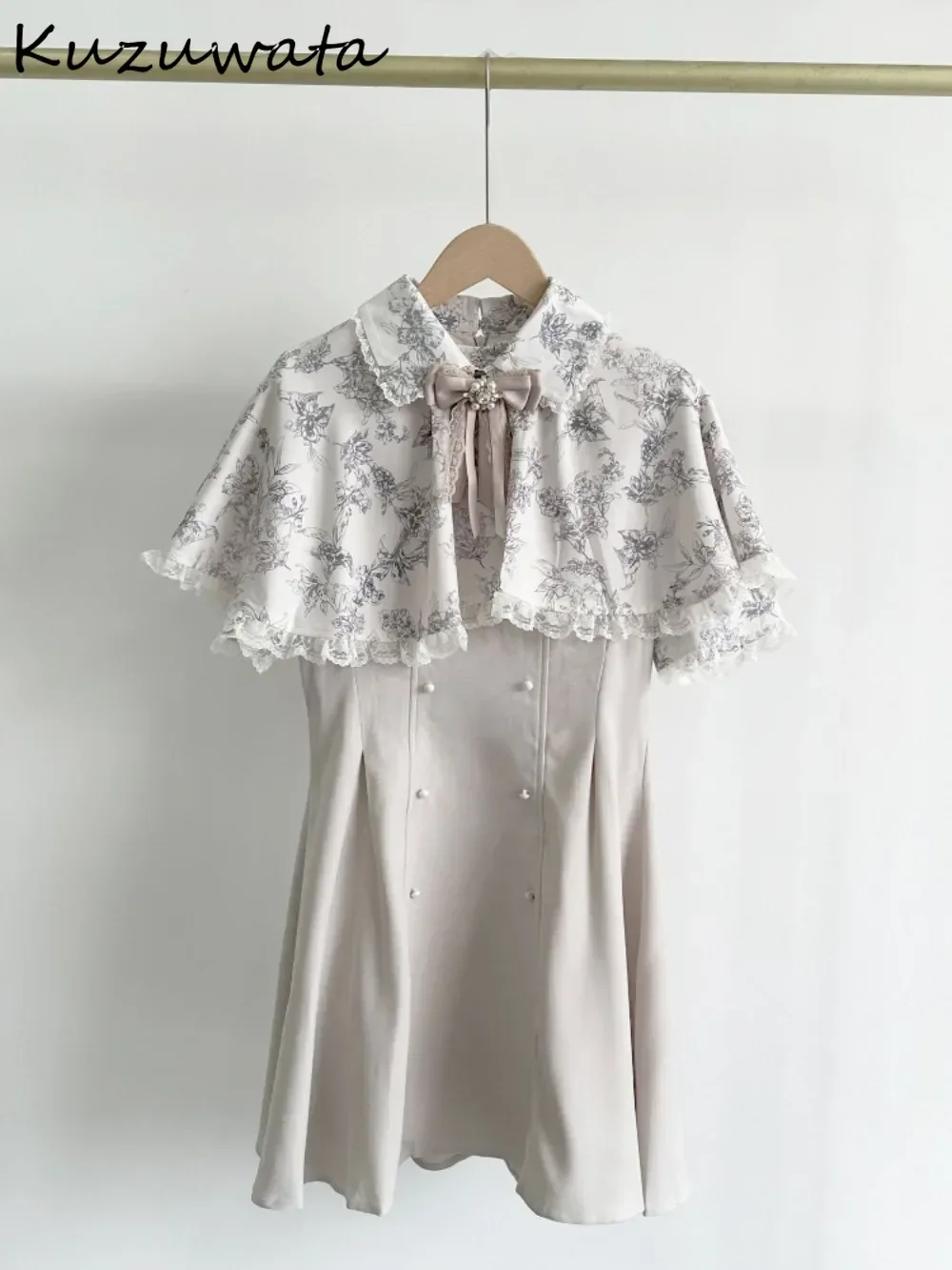 Kuzuwata милое французское платье трапециевидной формы с круглым вырезом элегантное