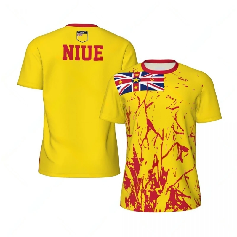 Модные футболки с графическим флагом Niue летние трендовые 3D принтом