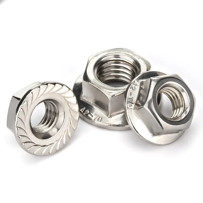 

2/10/20pcs High Quality M3 M4 M5 M6 M8 M10 M12 316 Stainless Steel Hexagon Hex Head Serrated Lock Spinlock Flange Nut for Bolt