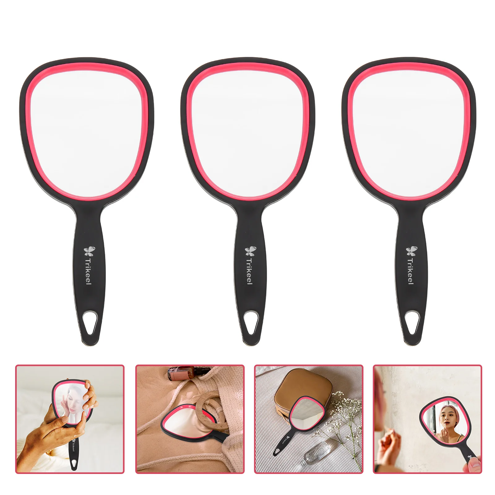 

Mirror Makeup Handheld Portable Lights Vanity Mirrors Magnifying Lighted Hand Compact Kit Full Body Supplies Girl Travel Mini