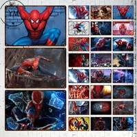 marvel vintage metal plate spiderman shabby plaque wall decor art tin sign iron poster for man cave bar club decoration painting