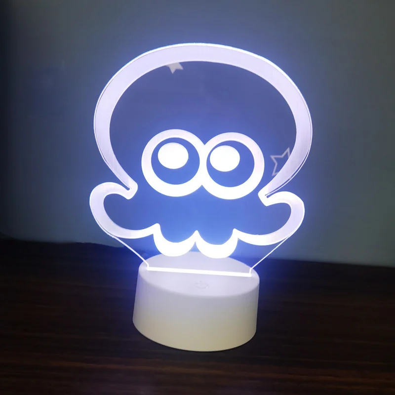 Splatoons 3 фигурка игры ночник мультяшный кальмар 3D светодиодные лампы кавайная