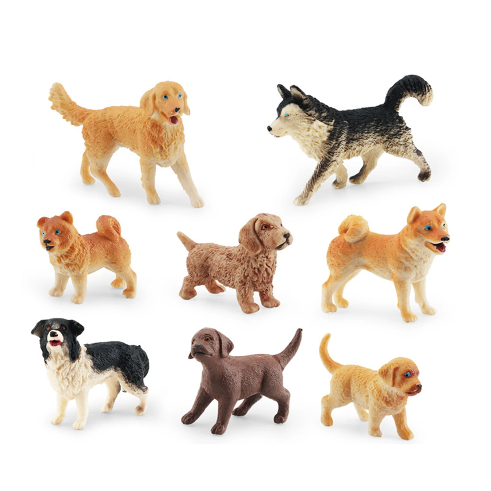 

8pcs Creative Dog Animals Figures Ornaments Portable and Lightweight Dog Ornaments for Kids Scientific Cognitive Toys