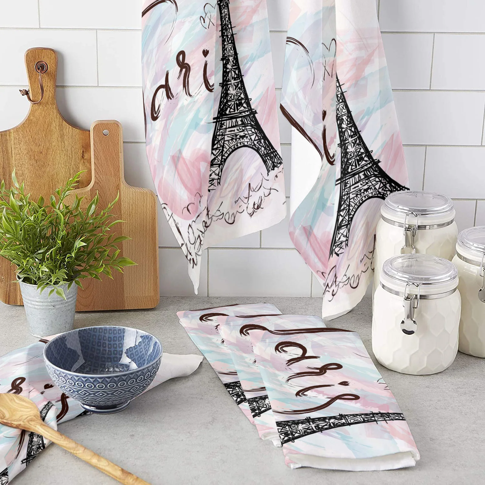 

Розовое кухонное полотенце из микрофибры с железным галстуком