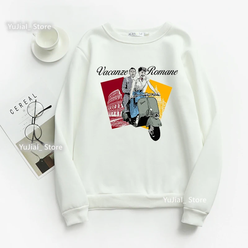 

Vintage Vespa Dog Print Sweatshirt Women Clothes 2022 Funny White/Pink/Gray Hoodies Winter/Spring Jumper Harajuku Tracksuit