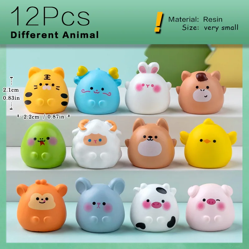 

Набор Из 6 Миниатюрных Фигурок Животных — Тигр, Кролик, Обезьяна, Мышь, Корова, Дракон — Для Декора Дома И Сказочного Сада