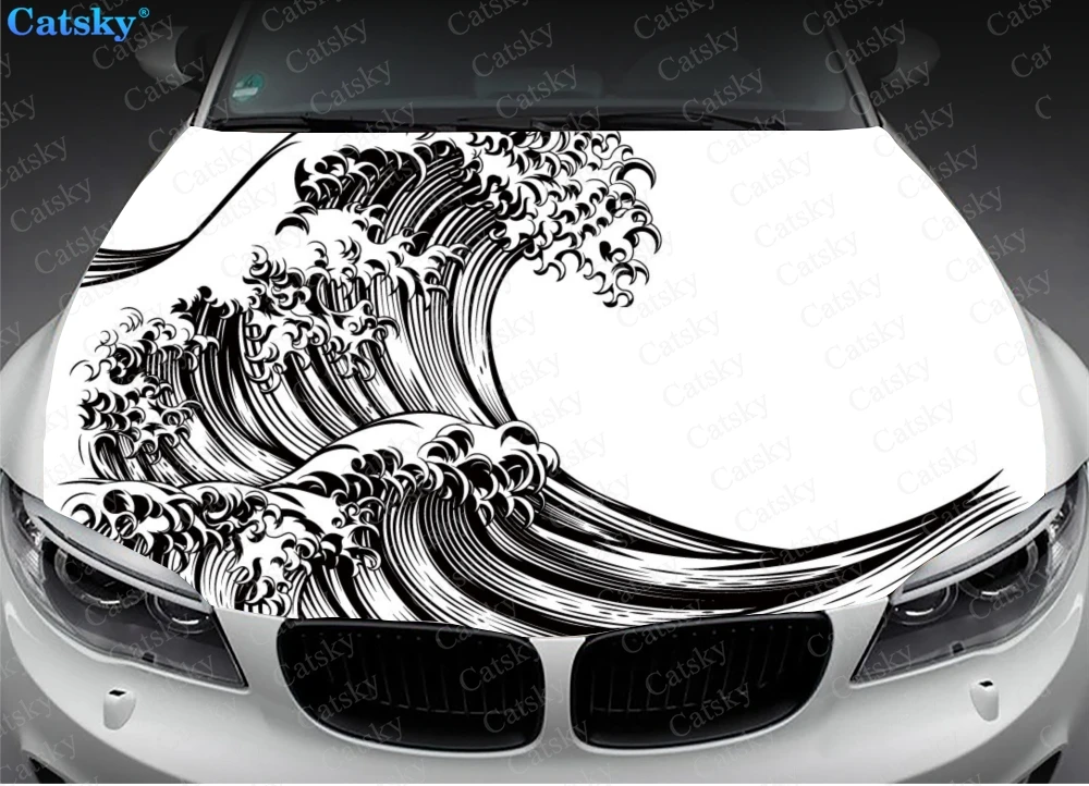 

Car hood wrap lion decal, bonnet vinyl sticker, full color graphic decal, CUSTOM made to Fit Any Car