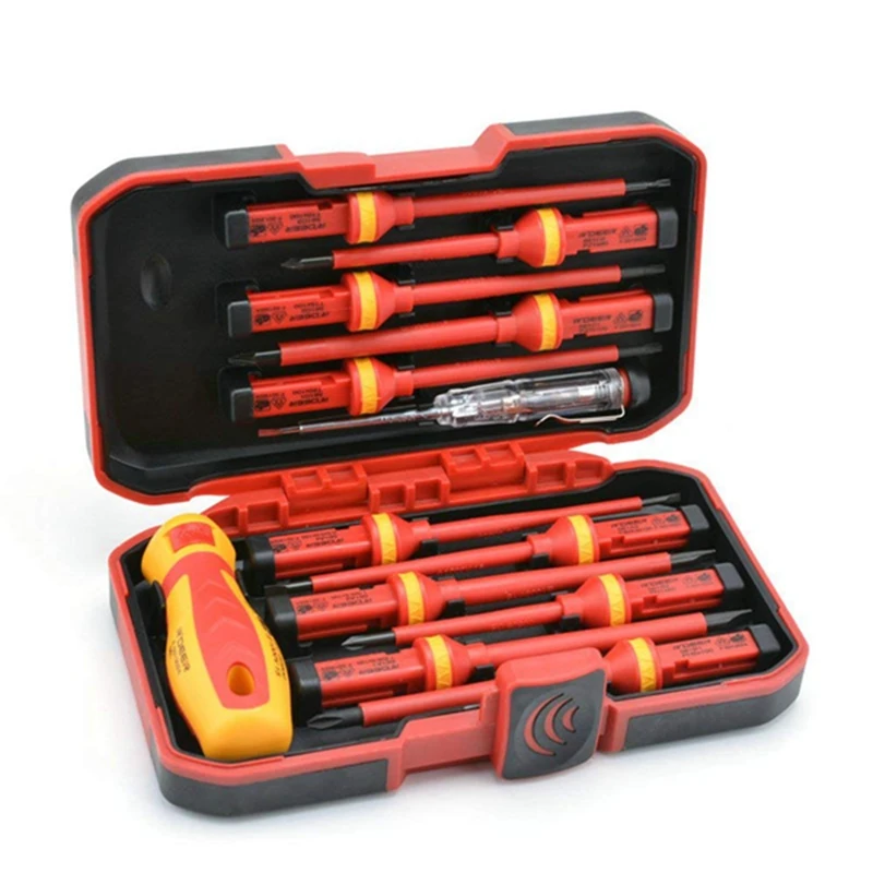 

13 Pcs VDE Insulated Screwdriver Set CR-V High Voltage 1000V Magnetic Phillips Slotted Torx Screwdriver Durable Hand Tools
