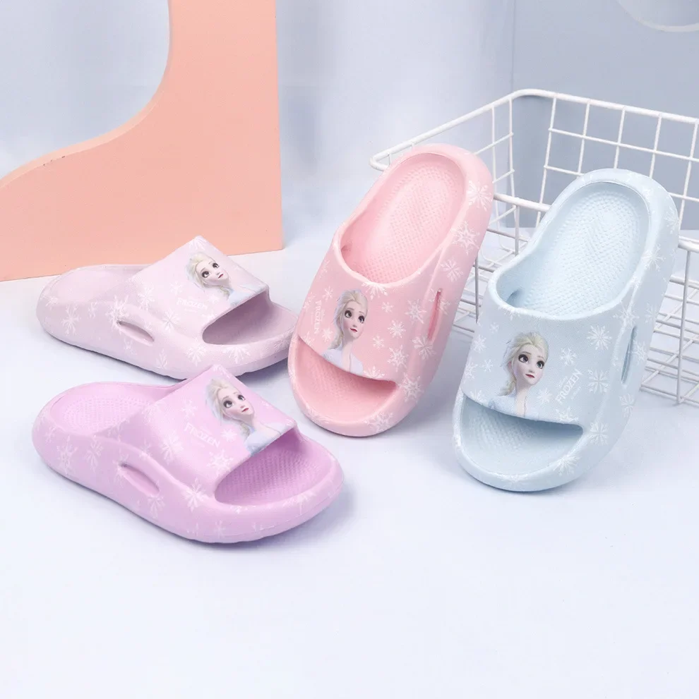 Детские шлепанцы Disney для девочек принцесса Эльза легкие Нескользящие на толстой
