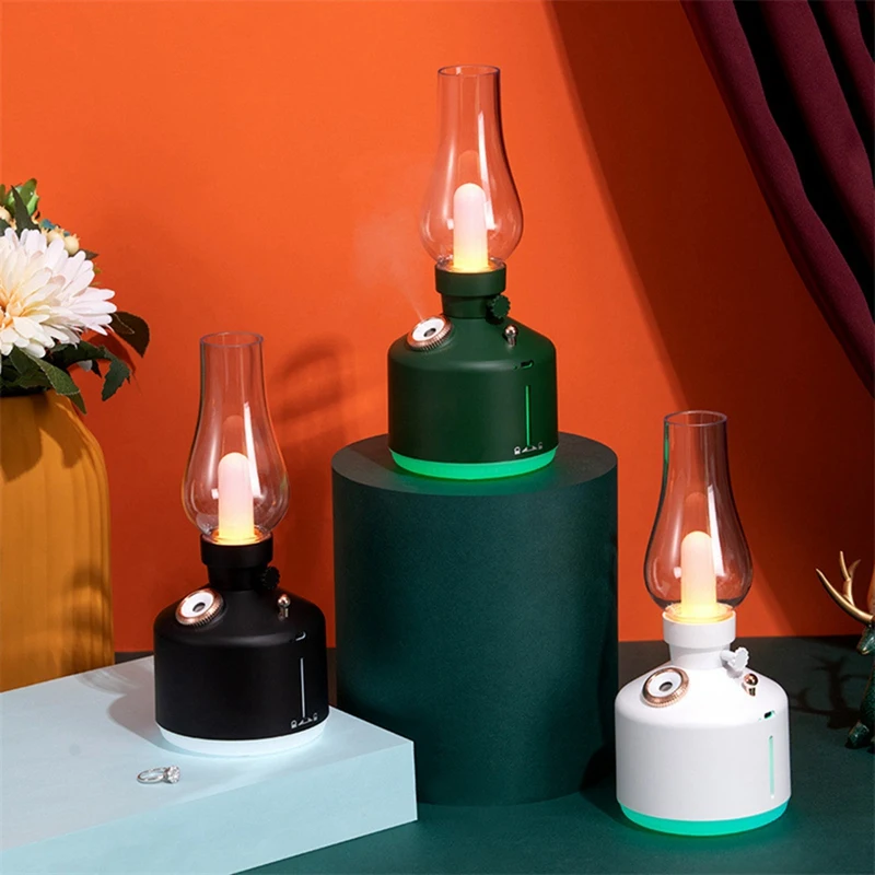 

Retro Lamp Air Humidifier Wireless Aroma Diffuser Rechargeable Essential Oil Lights Cool Mist for Christmas Gift