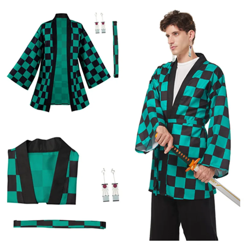 

Костюм для косплея Kamado Tanjirou, косплей, демон, искусство, мужские фантазии, Искусственные серьги, наряды, Хэллоуин, карнавал, костюм