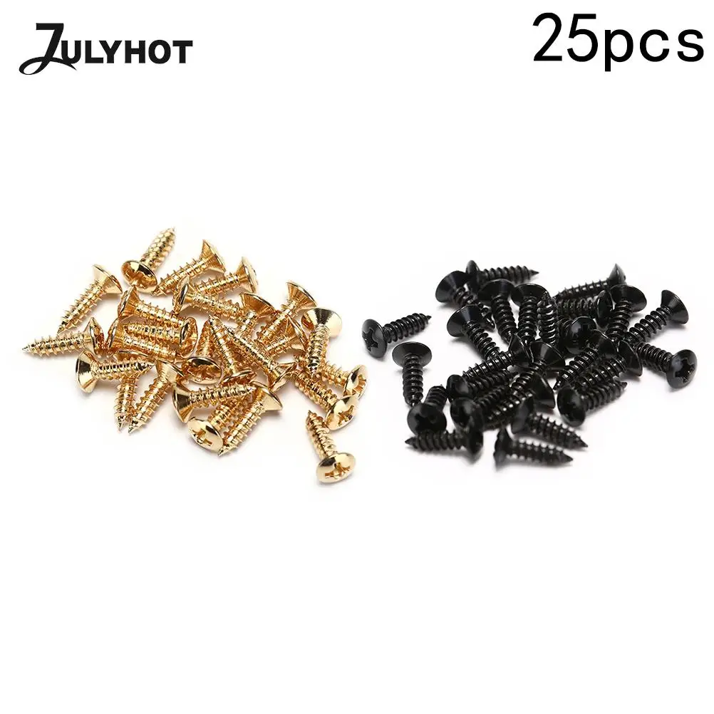 

25Pcs 3x12mm Guitar Pickguard Screws Gold Silver Black Fit For Pickguards And Guitar Back Plates Guitar Accessories Repair Parts