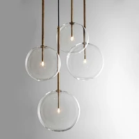 nordic modern creative transparent glass chandelier ac90 260v single head ball bedroom dining room living room small chandelier