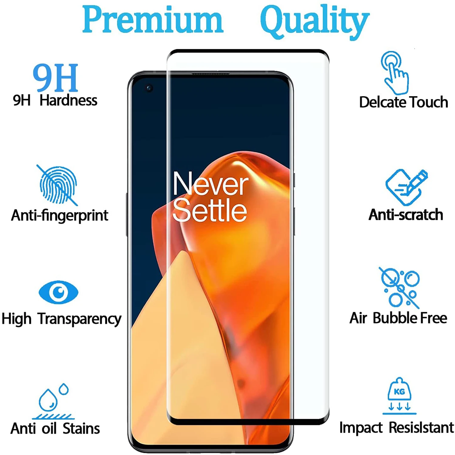 2/4Pcs 3D Curved Ultrasonic Fingerprint Tempered Glass For OnePlus 7 8 9 11 10 Pro 7T Pro Screen Protector Glass Film