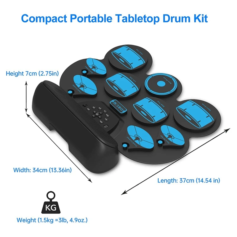 Набор электронных барабанов для детей электрический барабанный комплект 9
