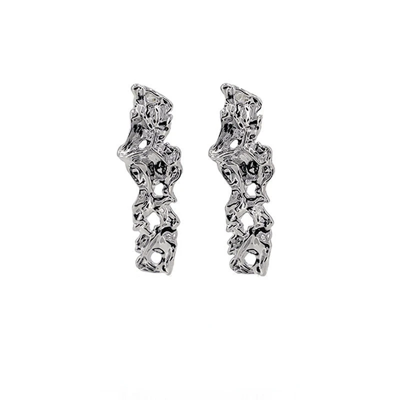 

Irregular Lava Stud Earrings for Women Retro Niche Design Trend Personality Versatile Exaggerated Earring Female Fashion Jewerly