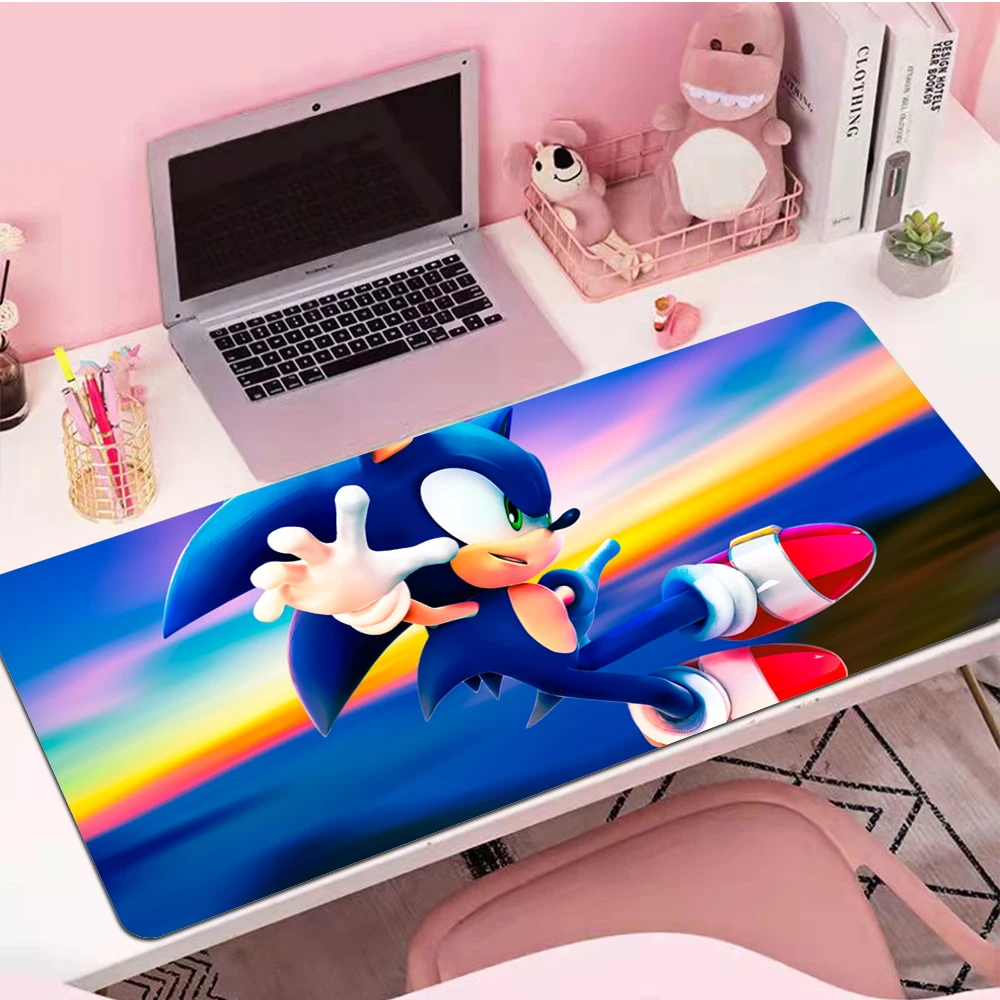 

Популярный игровой коврик для мыши в стиле аниме Sonic, компьютерные геймеры, блокировка по краям, Настольный коврик для клавиатуры xxl900 x 400 мм, ...