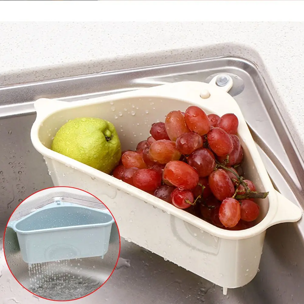

Multifunctional Sponge Sucker Triangle Strainer Storage Holder Racks Sink Filter Shelf Kitchen Drain Rack