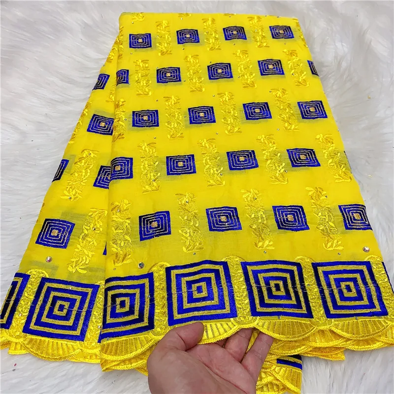 

Швейцарская Ткань 5 ярдов, новинка 2022, тяжелая вышивка бисером, африканская вуаль из 100% хлопка, кружево, популярный Дубайский стиль для сваде...