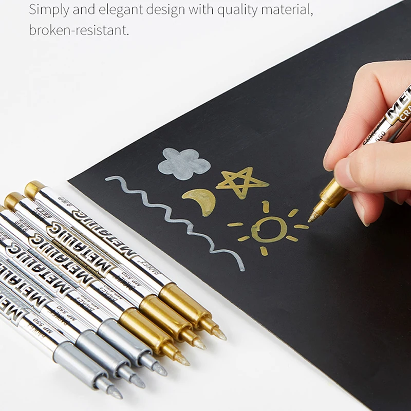 

1 PC DIY Metal Waterproof Permanent Paint Marker Pens Stationery Gift