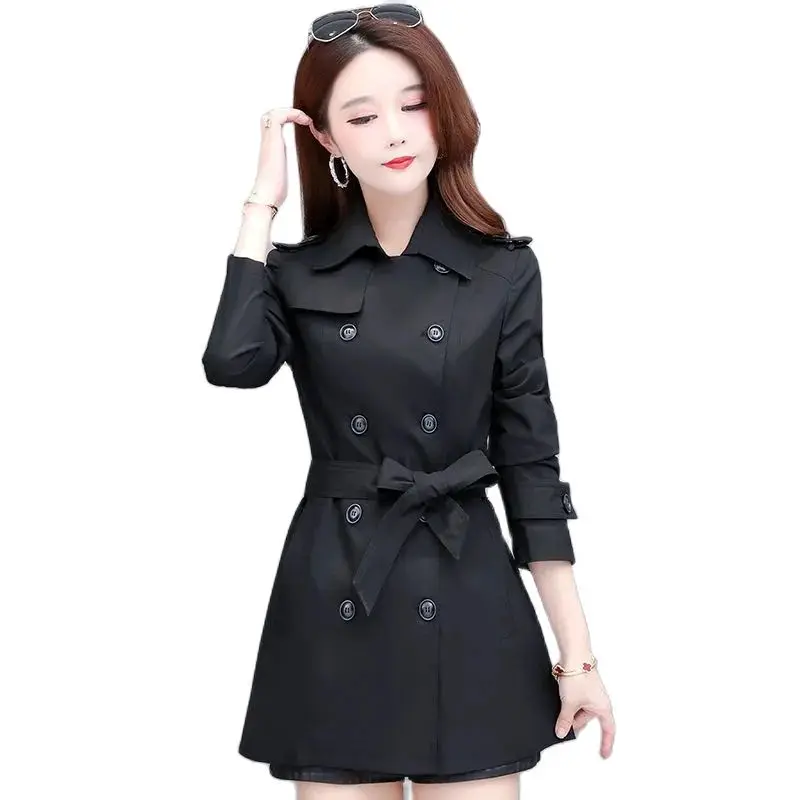 

2023 Autumn And Winter New Casual Trench Coat Female Korean Version Loose Fashion Temperament Waist Slim Long Coat Female.