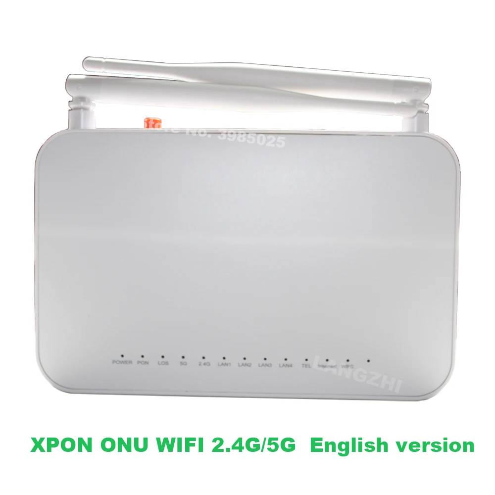 

.. Free Shipping 100% New 5pcs XPON ONU GPON Fiber Optic Router FTTH EPON ONU 1GE 3FE 1VOIP 2.4G 5G WIFI Without Power