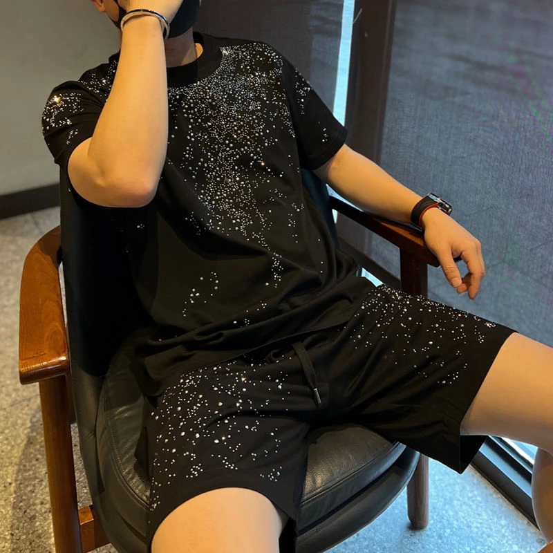 T Shirt Shorts Sets Male Plain Regular Fit Fashion Top Essential High Quality New In Matching Sportswear Summer Clothes for Men