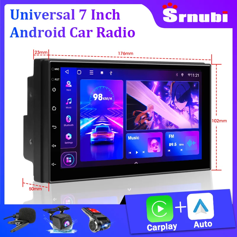 

Srnubi Android Universal 7" Car Radio for Toyota Volkswagen Nissan Hyundai Multimedia Player Stereo Carplay Auto GPS 2 Din DVD
