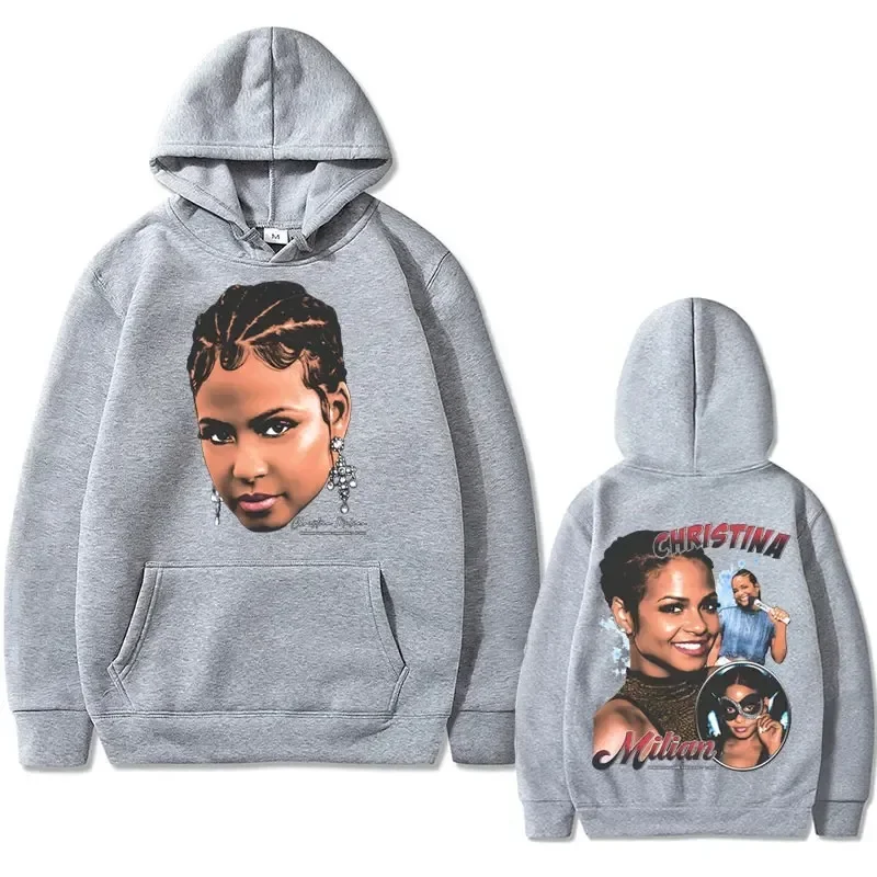 Винтажная Толстовка Унисекс В Стиле Хип-хоп С Капюшоном Christina Milian Рэпера