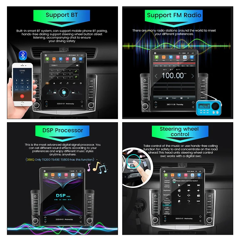 Автомобильный радиоприемник 8G + 128G Android 11 стерео Мультимедийный видеоплеер 2 din dvd