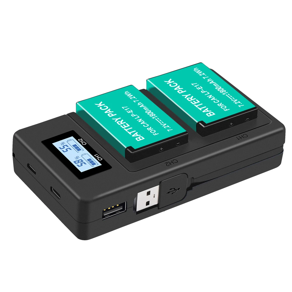 Фото Аккумулятор LPE17 LP E17 LP-E17 E17 + зарядное устройство USB с ЖК-дисплеем для Canon EOS RP 200 250D M3 M5 M6 750D 760D T6i T6s 800D 8000D 77D Kiss X8i №4