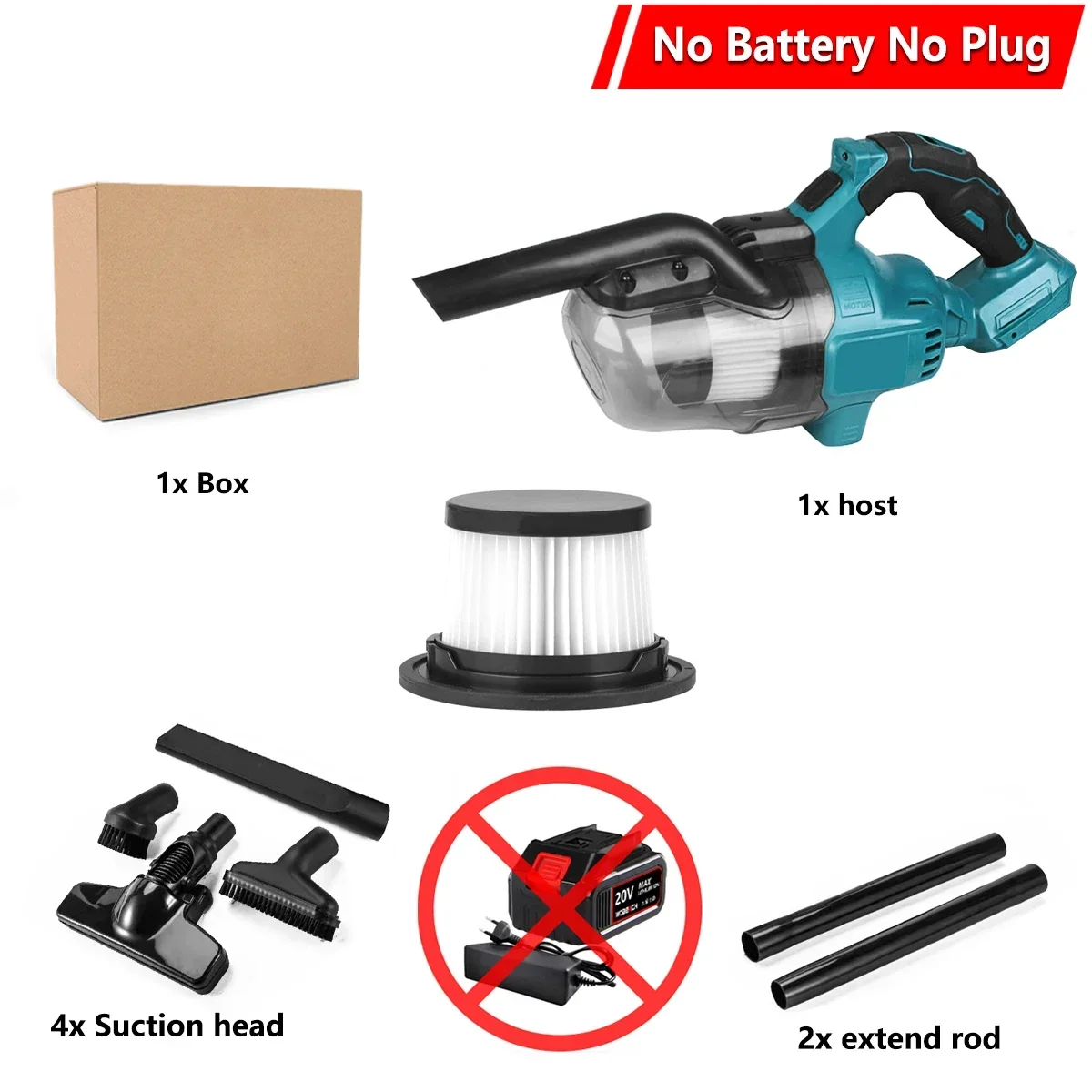 

Беспроводной пылесос WOBERICH для Makita 18В + 1 фильтр