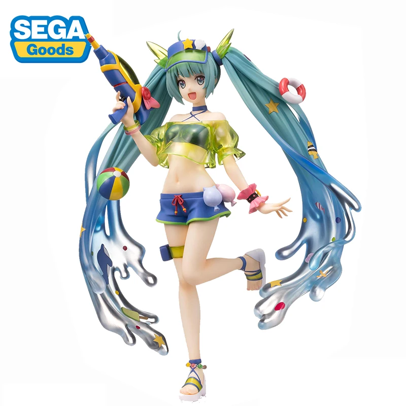 

In Stock SEGA SPM Vocaloid Hatsune Miku Summer Water Gun 21CM Brand New Original Anime Figur Action Figures Collection Model Toy