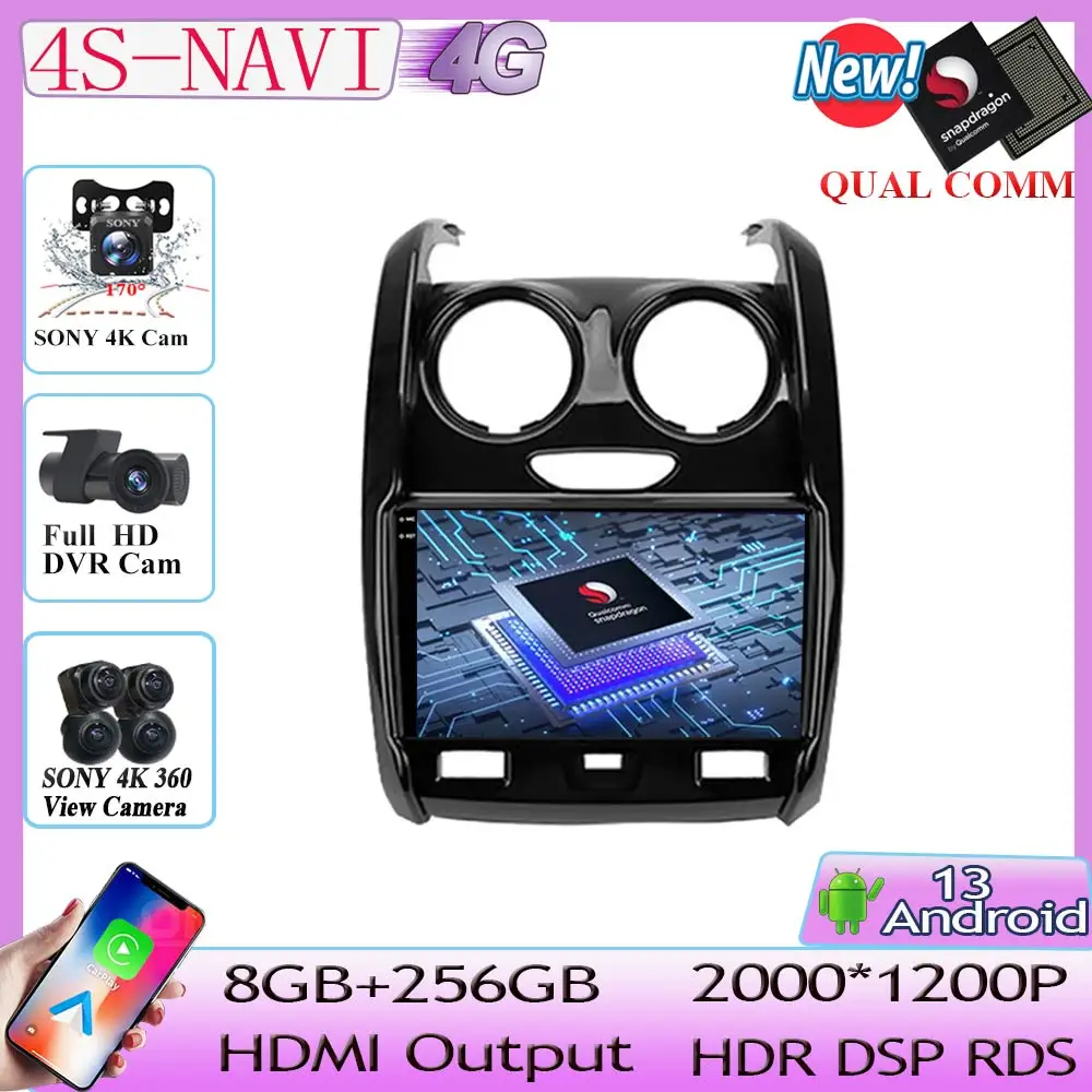 

Qualcomm Android 13 Car Radio Player For Renault Duster 2015 - 2020 Video Autoradio Multimedia Navigation GPS No 2din DVD Stereo