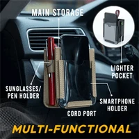 car air vent storage bag organizer pocket universal leather organizer box glasses phone holder storage organizer car accessories