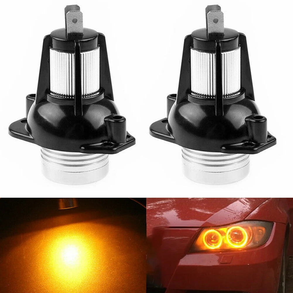

1 Pair LED Angel Eyes Bulbs E90 E91 6W 12W LED Angel Eyes LED Ring Bulbs Amber Yellow Halo For BMW 3 Series