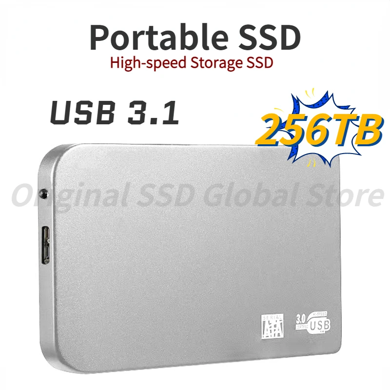 

Original High-speed 256TB SSD Portable External Solid State Hard Drive 16TB 32TB USB3.0 Interface HDD Mobile For Laptop/phone
