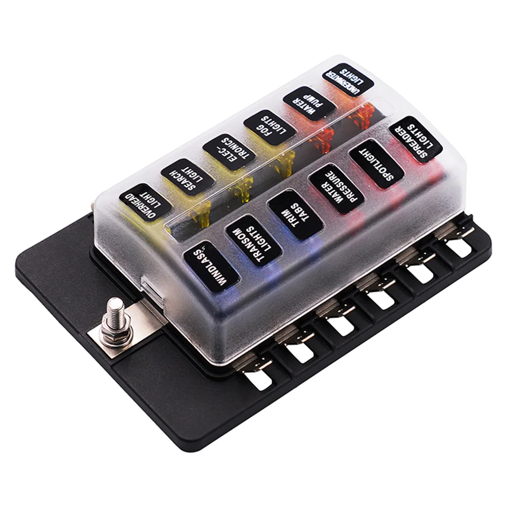 

12-32V Car RV Yacht Fuse Box Insurance Insert Base Set Accessories Terminal Block