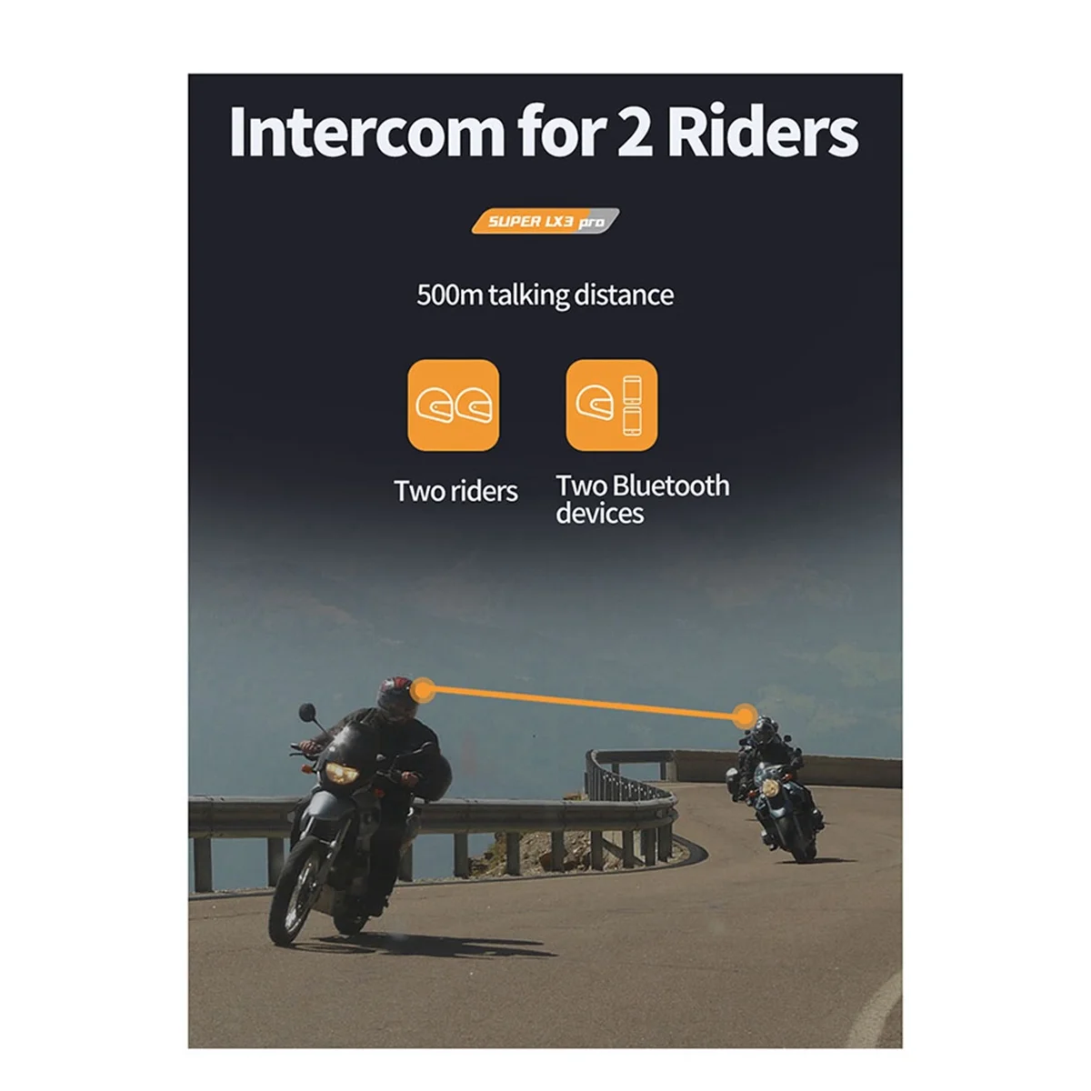

LX3PRO Motorcycle Helmet Headset Waterproof Wireless Stereo Headset B